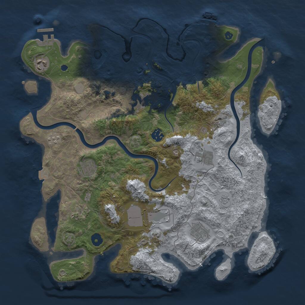 Rust Map: Procedural Map, Size: 3800, Seed: 5559718, 15 Monuments