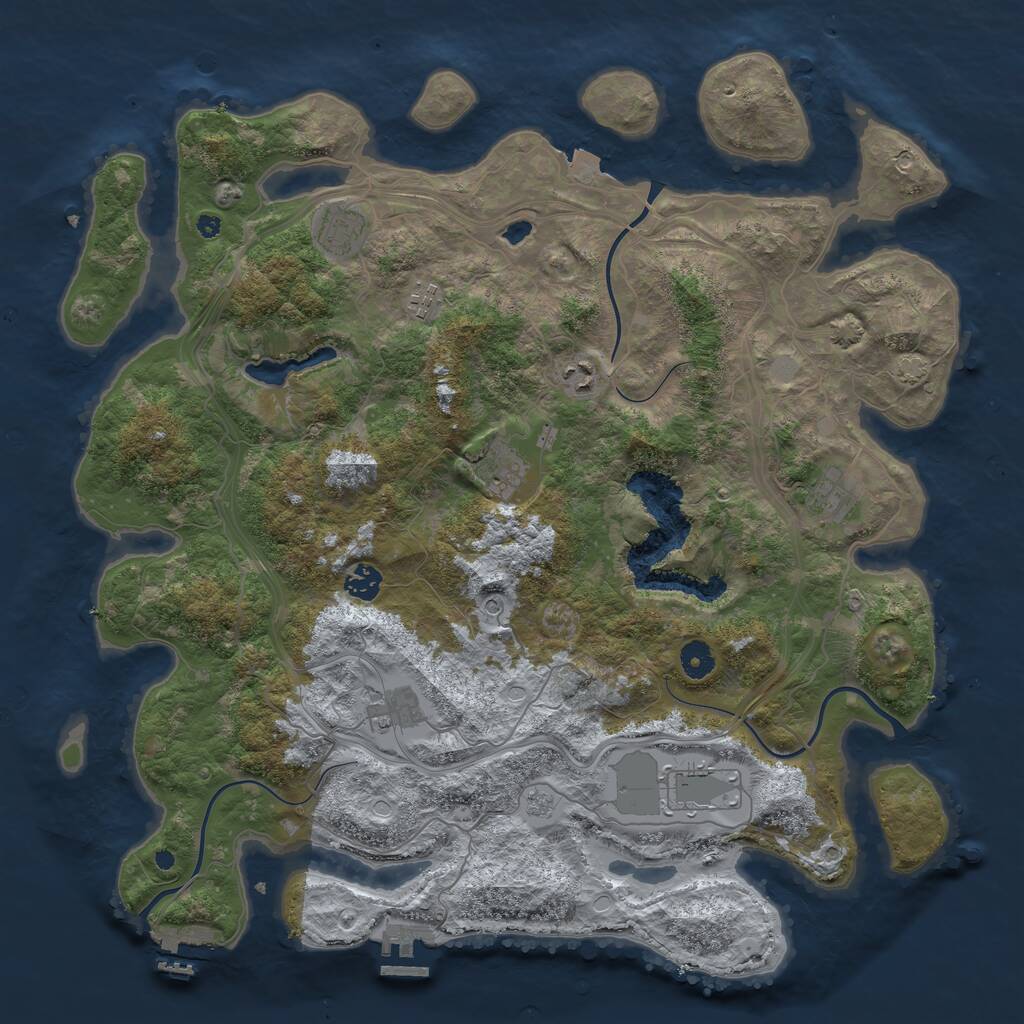 Rust Map: Procedural Map, Size: 4300, Seed: 1706306217, 14 Monuments