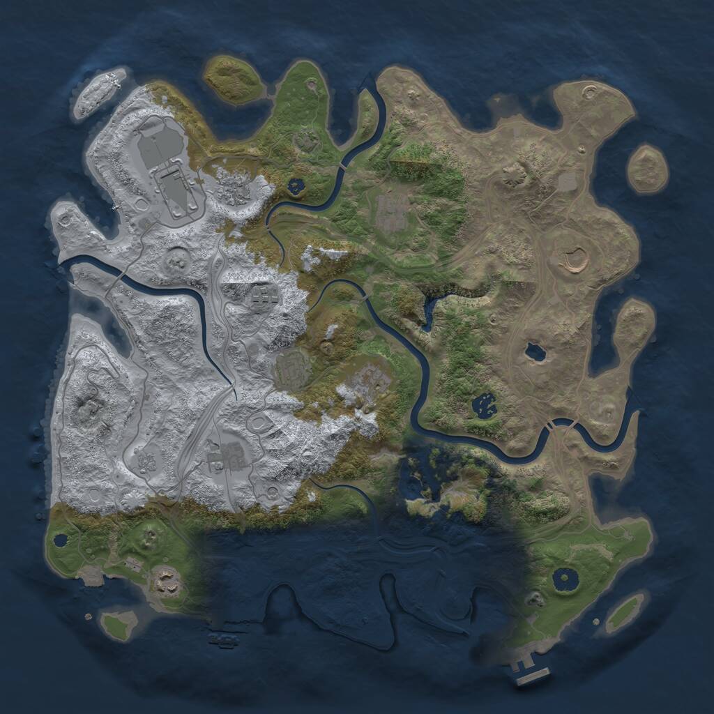 Rust Map: Procedural Map, Size: 4250, Seed: 4411, 16 Monuments