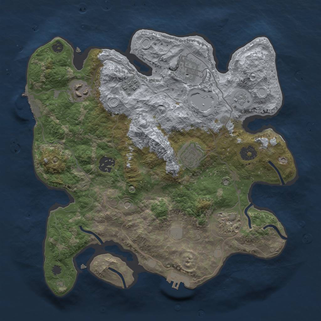 Rust Map: Procedural Map, Size: 3000, Seed: 7236409, 15 Monuments