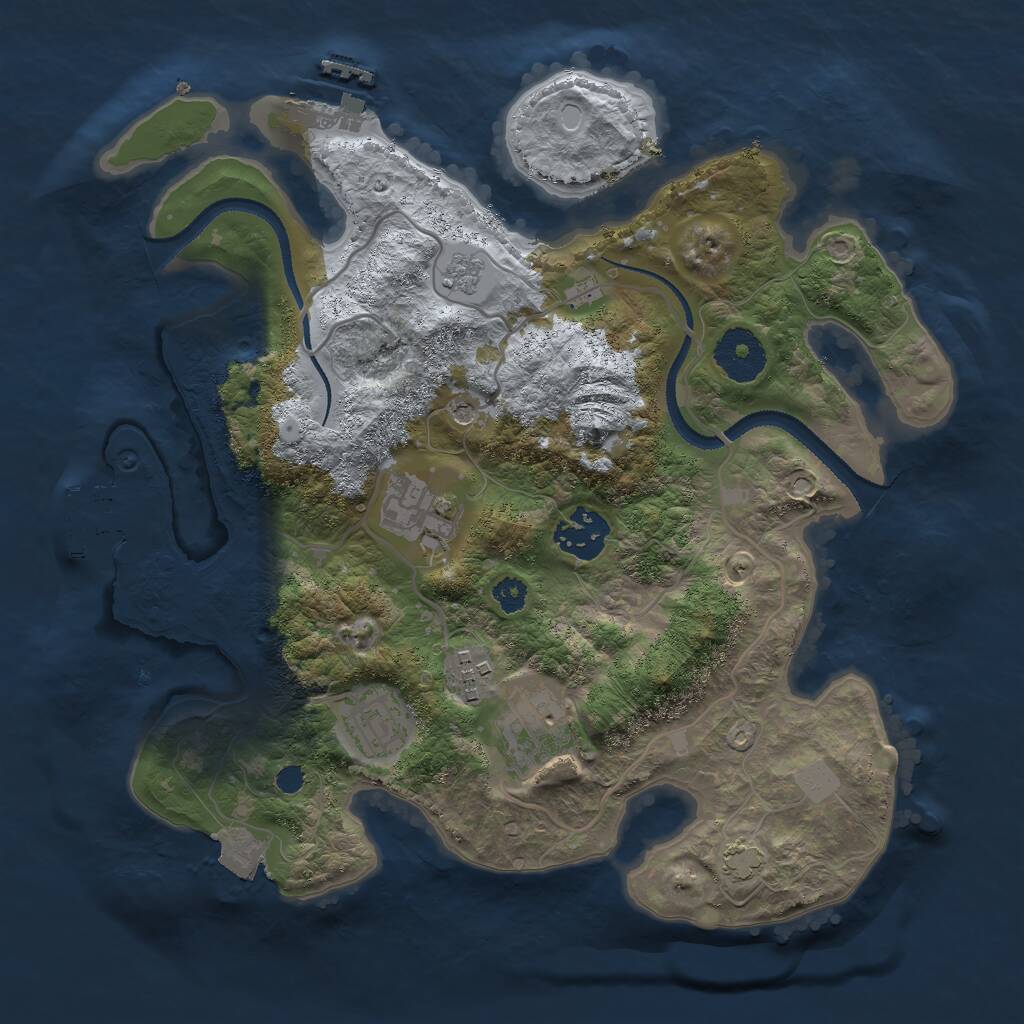 Rust Map: Procedural Map, Size: 3000, Seed: 496706440, 11 Monuments
