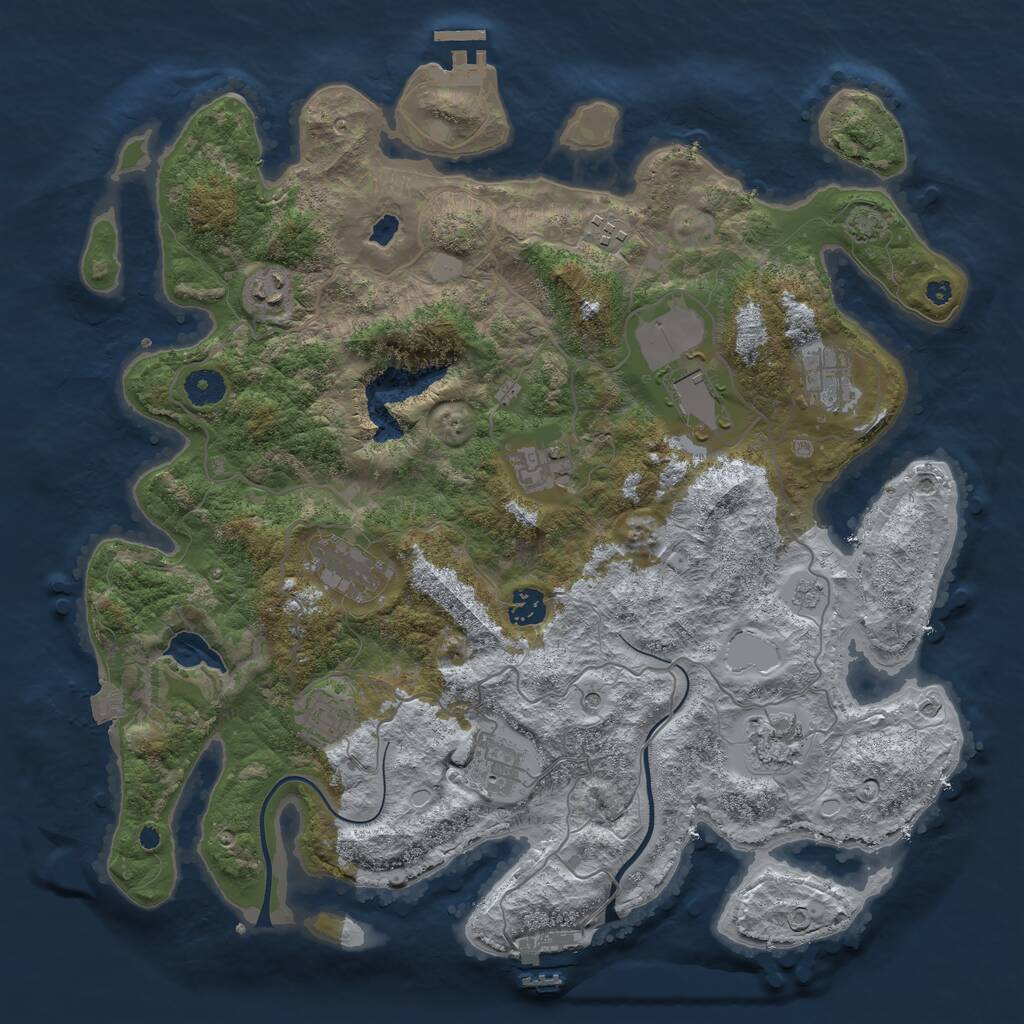 Rust Map: Procedural Map, Size: 4000, Seed: 1668211040, 16 Monuments