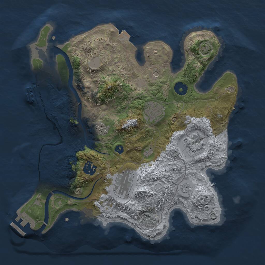 Rust Map: Procedural Map, Size: 3000, Seed: 23617, 11 Monuments