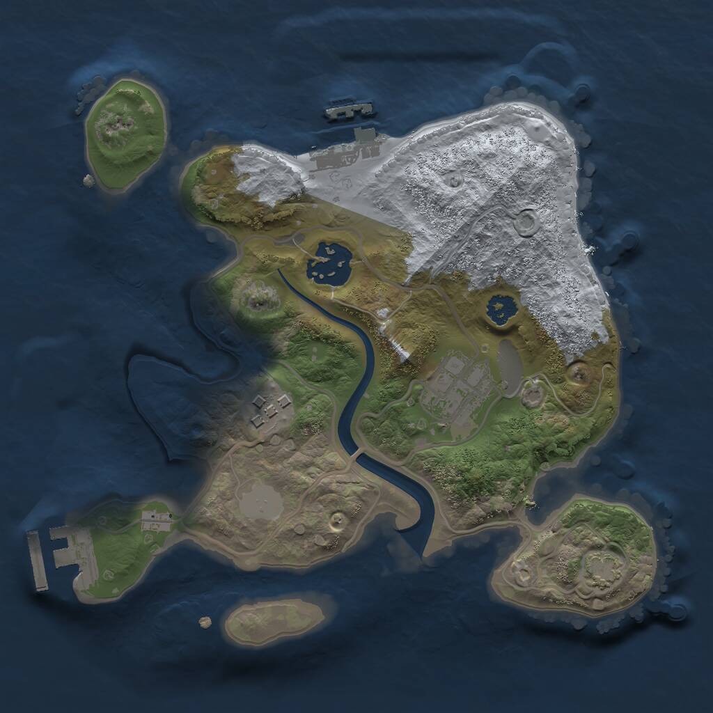 Rust Map: Procedural Map, Size: 2400, Seed: 18436572, 7 Monuments