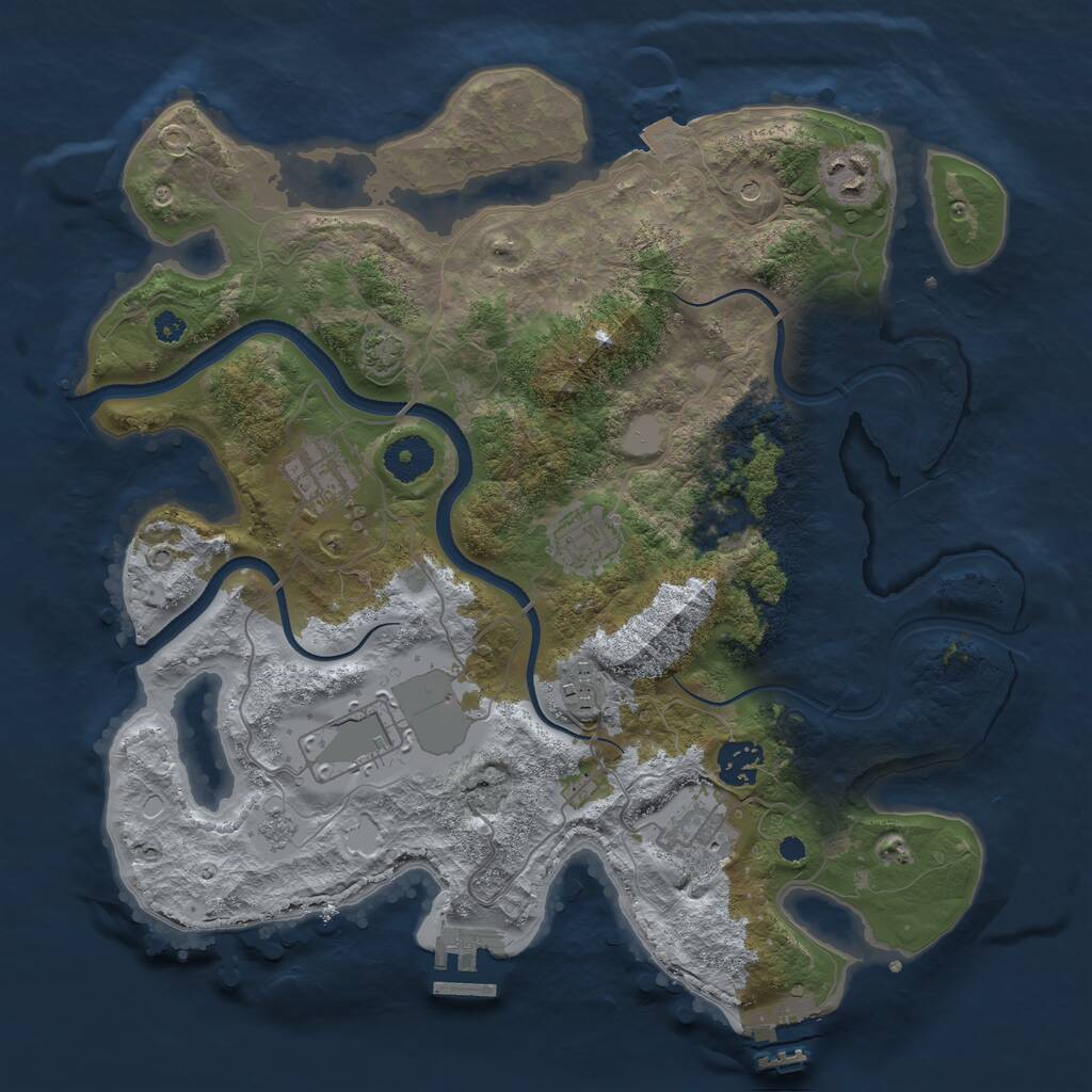 Rust Map: Procedural Map, Size: 3500, Seed: 15156287, 13 Monuments