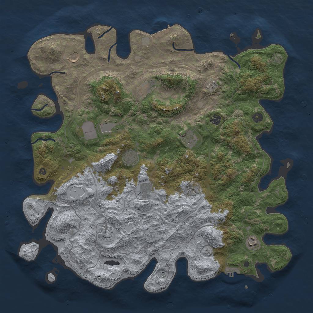 Rust Map: Procedural Map, Size: 4500, Seed: 67685989, 19 Monuments