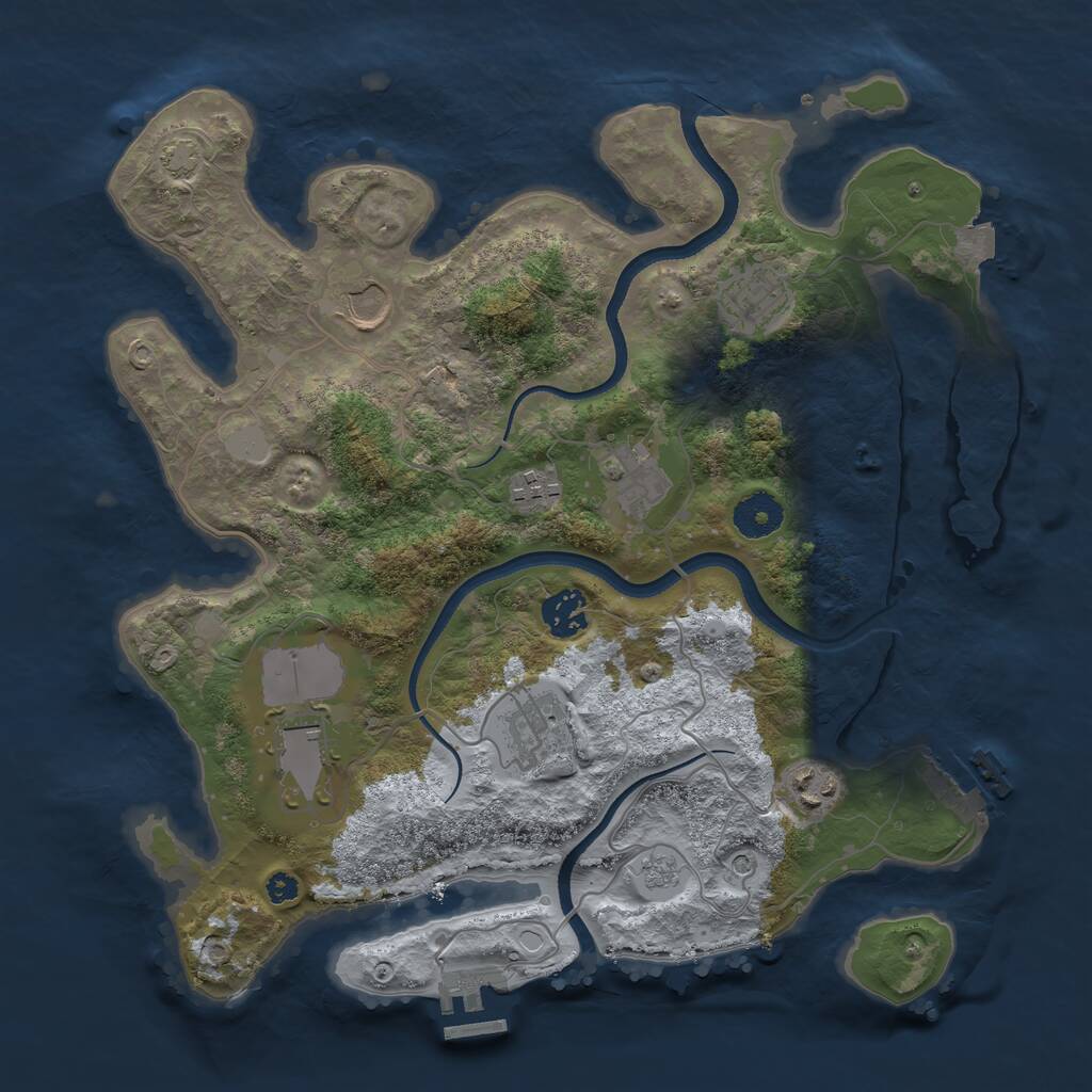 Rust Map: Procedural Map, Size: 3500, Seed: 24683504, 14 Monuments
