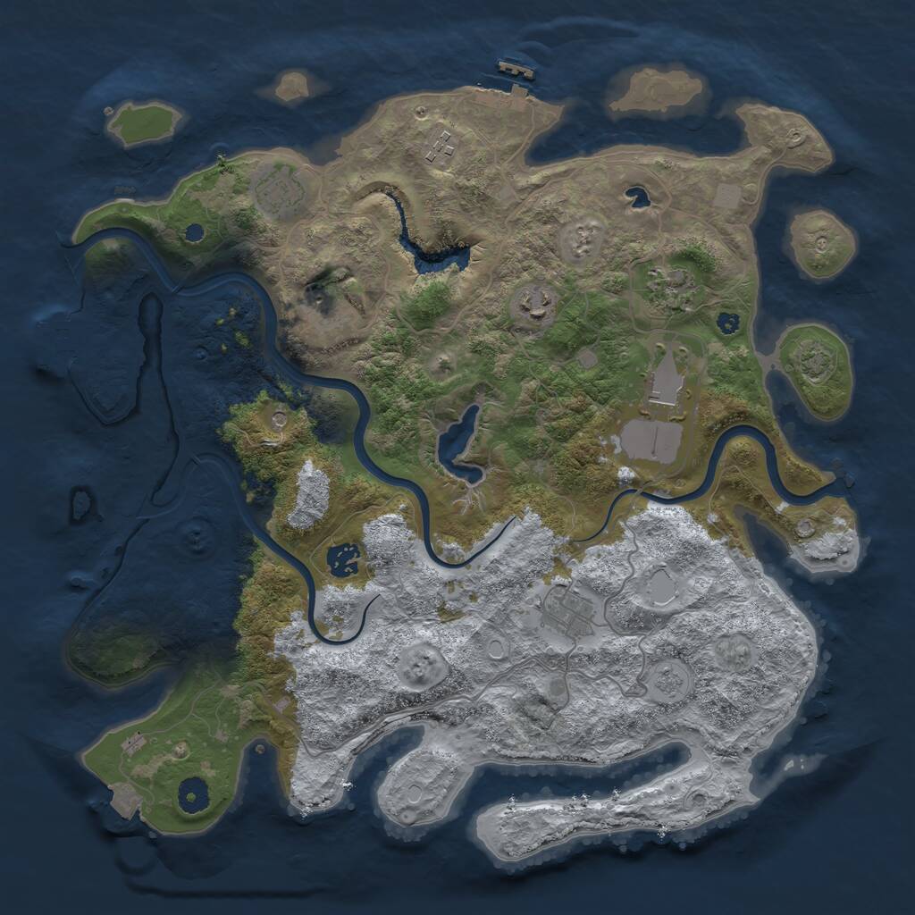Rust Map: Procedural Map, Size: 4000, Seed: 161677119, 14 Monuments