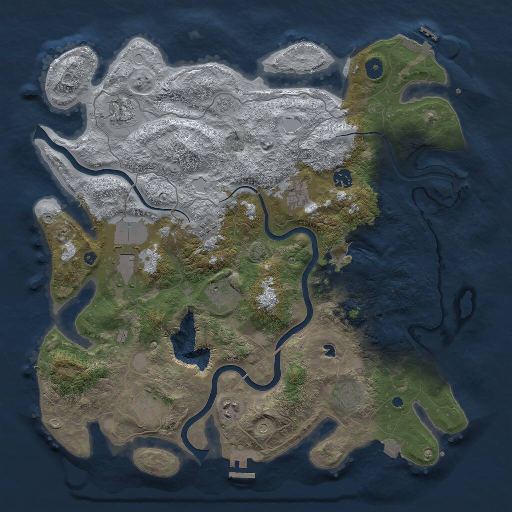 Rust Map: Procedural Map, Size: 4000, Seed: 1940860974, 15 Monuments