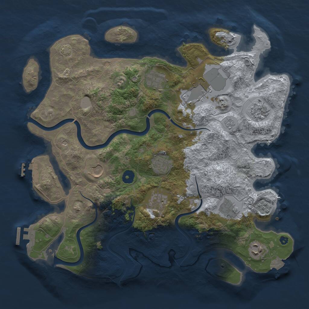 Rust Map: Procedural Map, Size: 3597, Seed: 1615538437, 15 Monuments