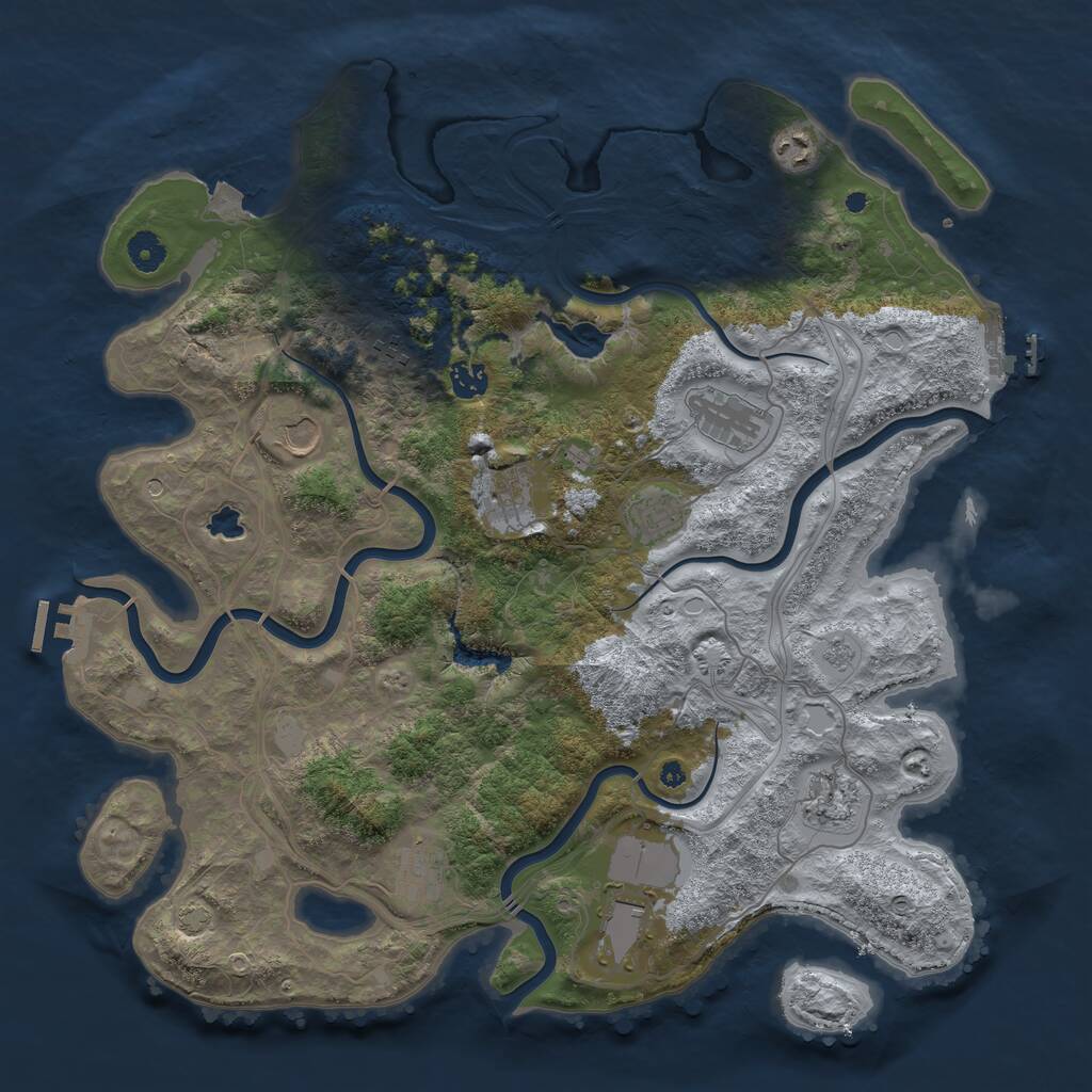 Rust Map: Procedural Map, Size: 4250, Seed: 338264027, 16 Monuments