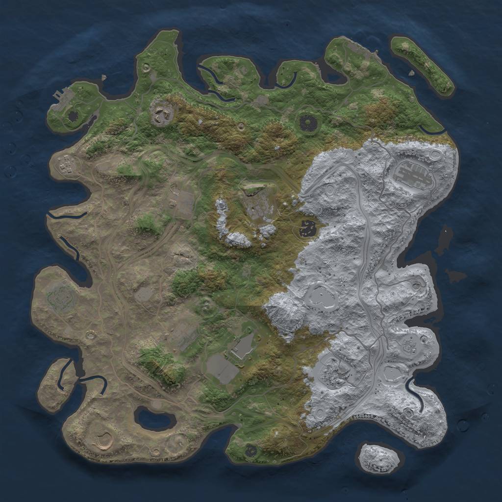 Rust Map: Procedural Map, Size: 4250, Seed: 338264027, 18 Monuments