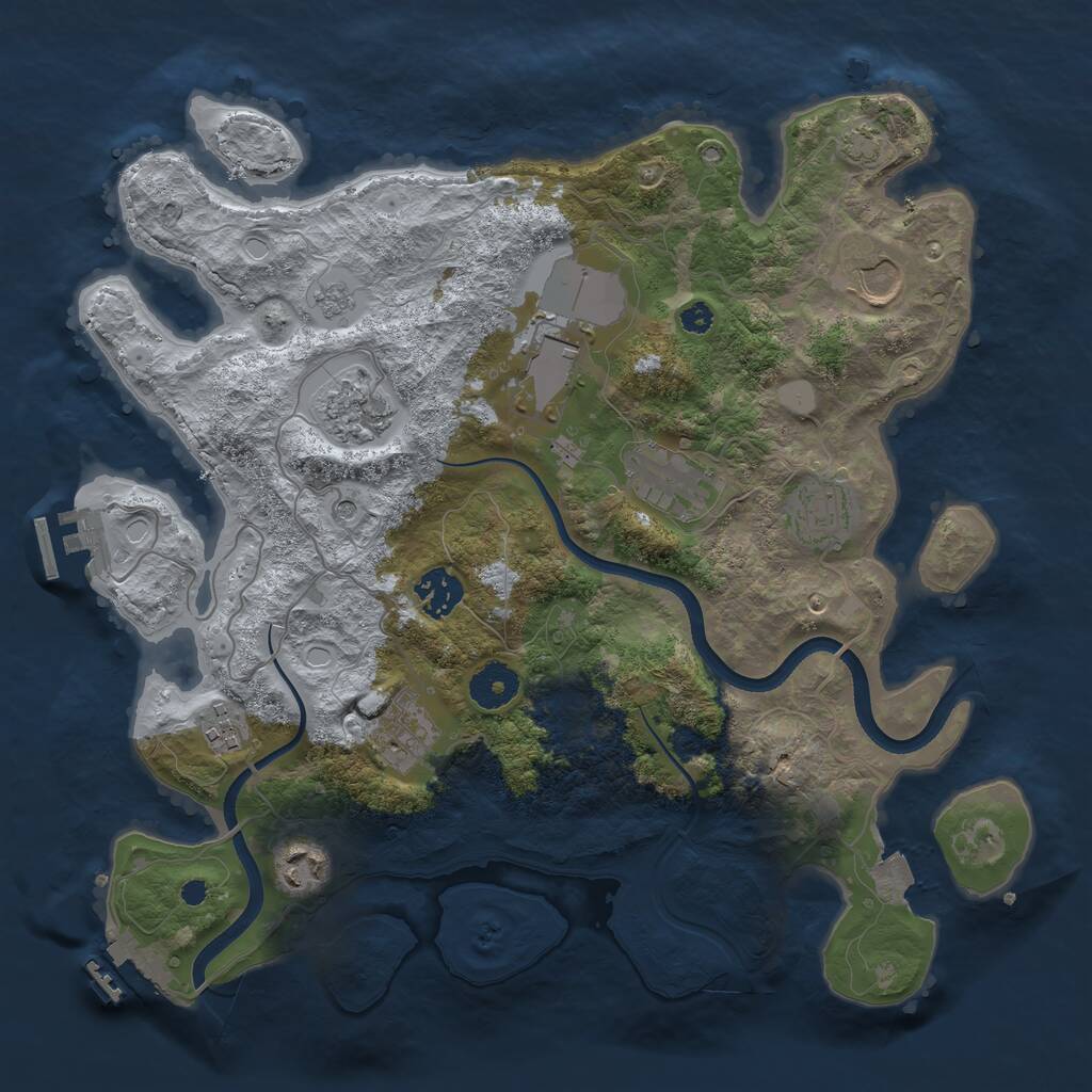 Rust Map: Procedural Map, Size: 3500, Seed: 97848552, 15 Monuments