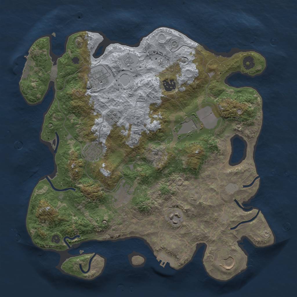Rust Map: Procedural Map, Size: 3500, Seed: 15930419, 17 Monuments