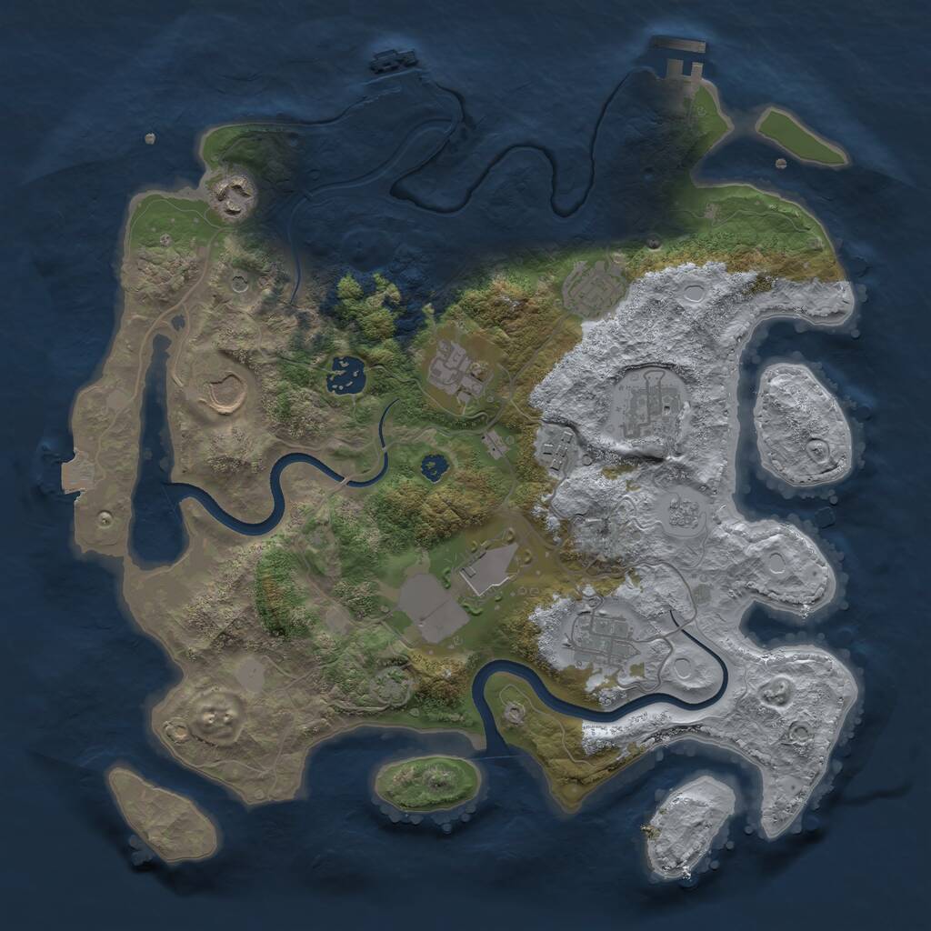 Rust Map: Procedural Map, Size: 3500, Seed: 52874004, 15 Monuments