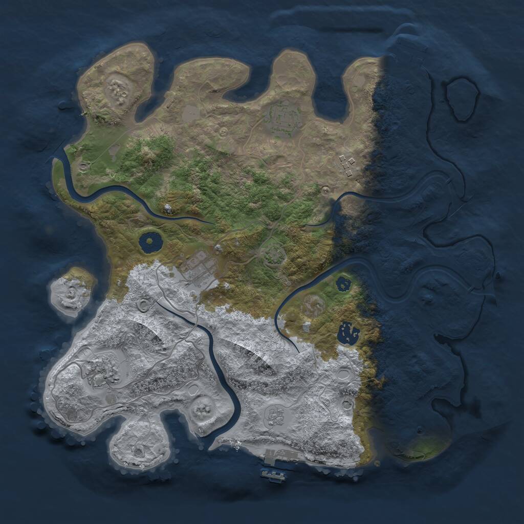 Rust Map: Procedural Map, Size: 3500, Seed: 1298, 11 Monuments