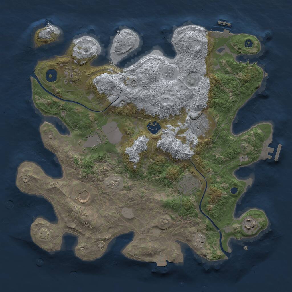 Rust Map: Procedural Map, Size: 3500, Seed: 83573459, 14 Monuments