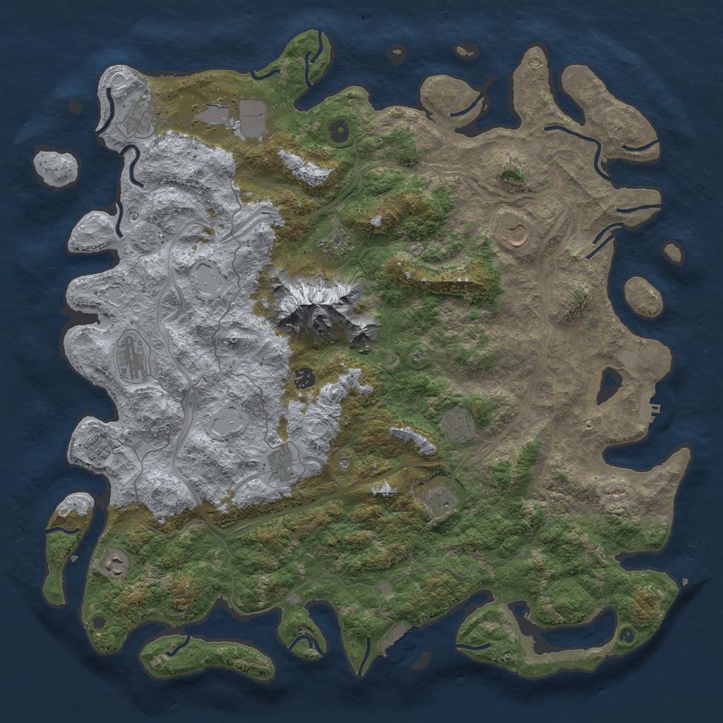 Rust Map: Procedural Map, Size: 5000, Seed: 1169, 20 Monuments