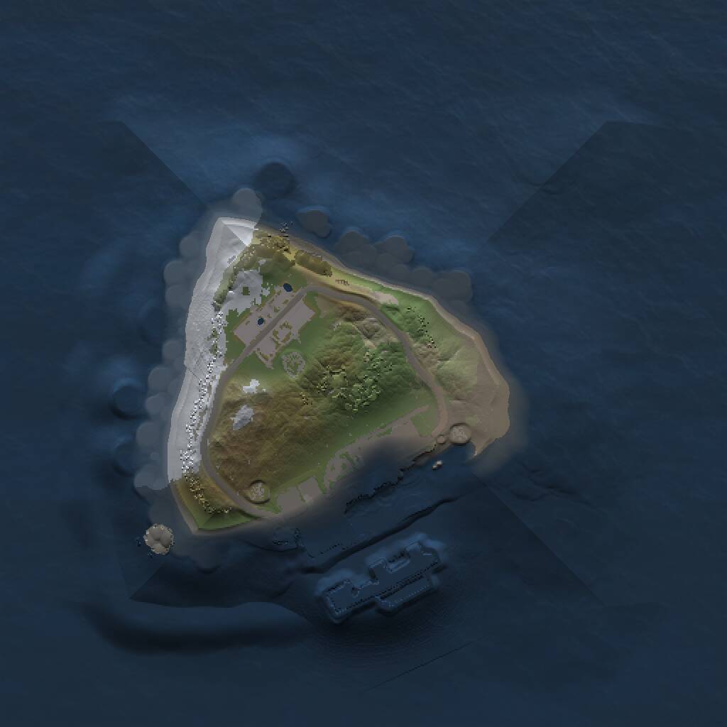 Rust Map: Procedural Map, Size: 1000, Seed: 583854, 2 Monuments