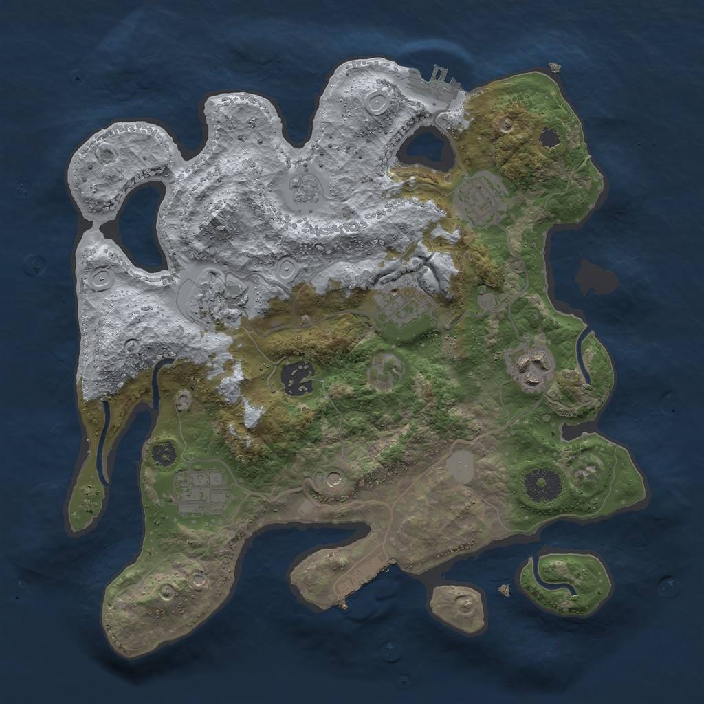 Rust Map: Procedural Map, Size: 3000, Seed: 259305635, 15 Monuments
