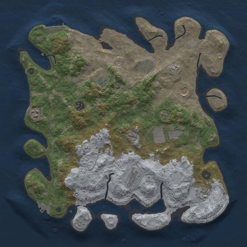 Rust Map: Procedural Map, Size: 4000, Seed: 98264362, 18 Monuments