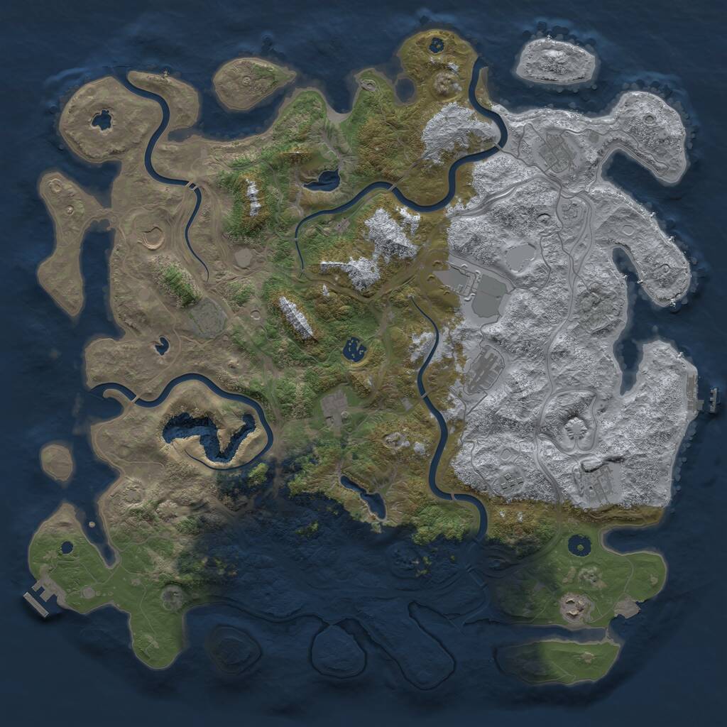 Rust Map: Procedural Map, Size: 4800, Seed: 1025701163, 16 Monuments