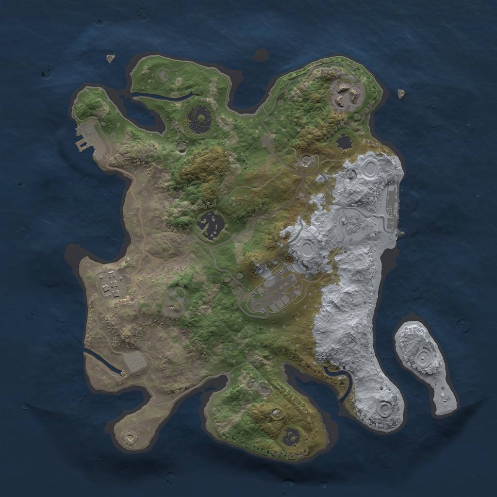 Rust Map: Procedural Map, Size: 2821, Seed: 135616895, 13 Monuments