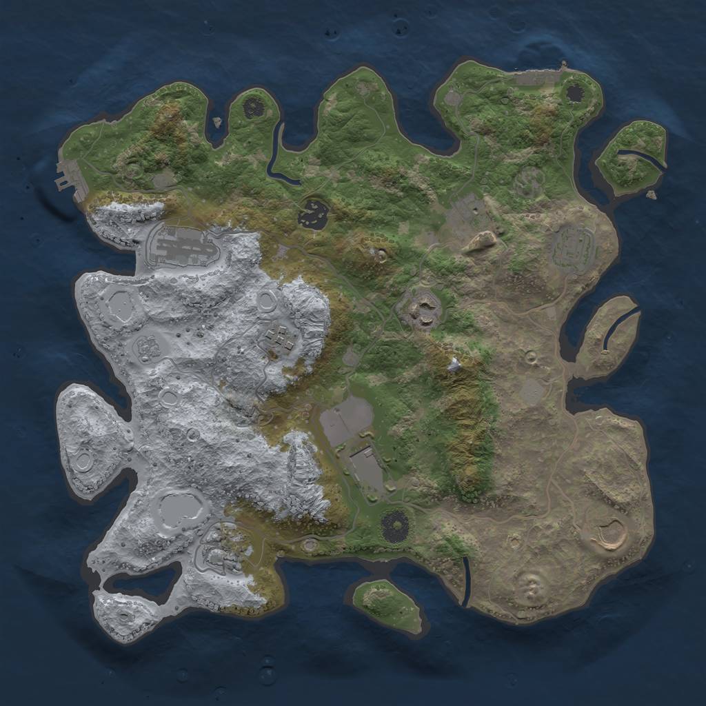 Rust Map: Procedural Map, Size: 3500, Seed: 41596468, 15 Monuments