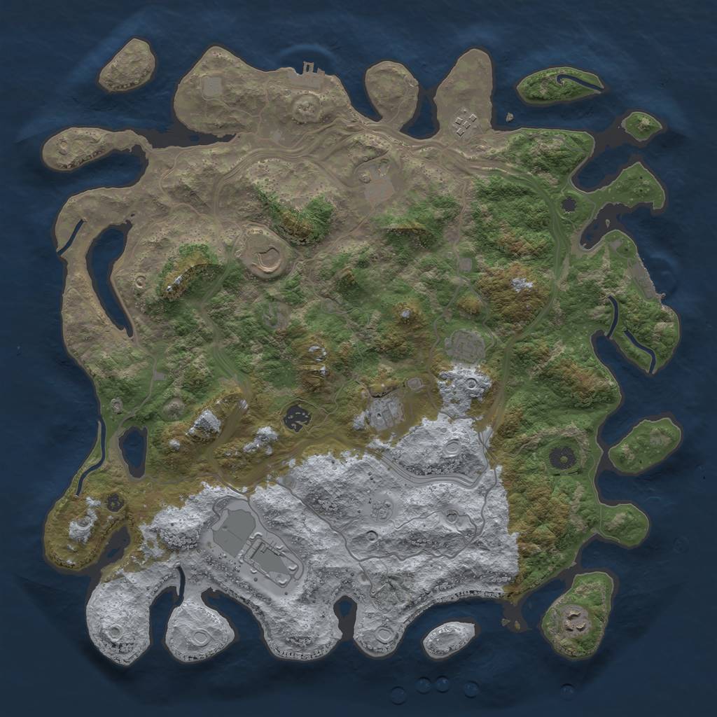 Rust Map: Procedural Map, Size: 4250, Seed: 691419, 17 Monuments