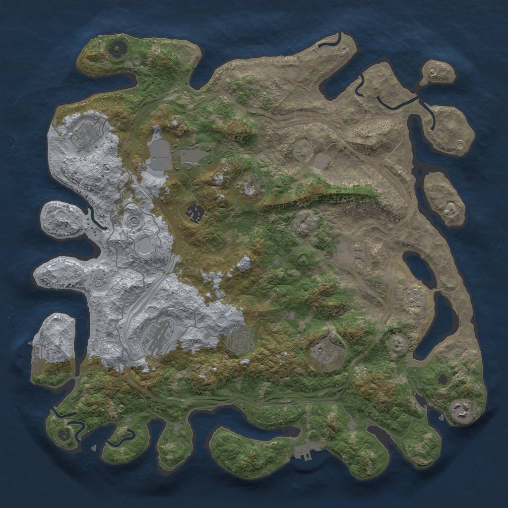 Rust Map: Procedural Map, Size: 4250, Seed: 4147, 17 Monuments
