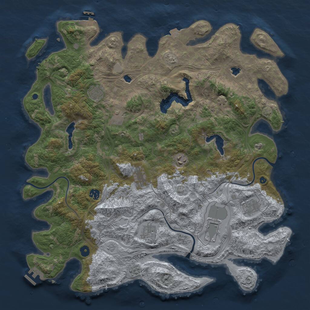 Rust Map: Procedural Map, Size: 4500, Seed: 1423562031, 15 Monuments