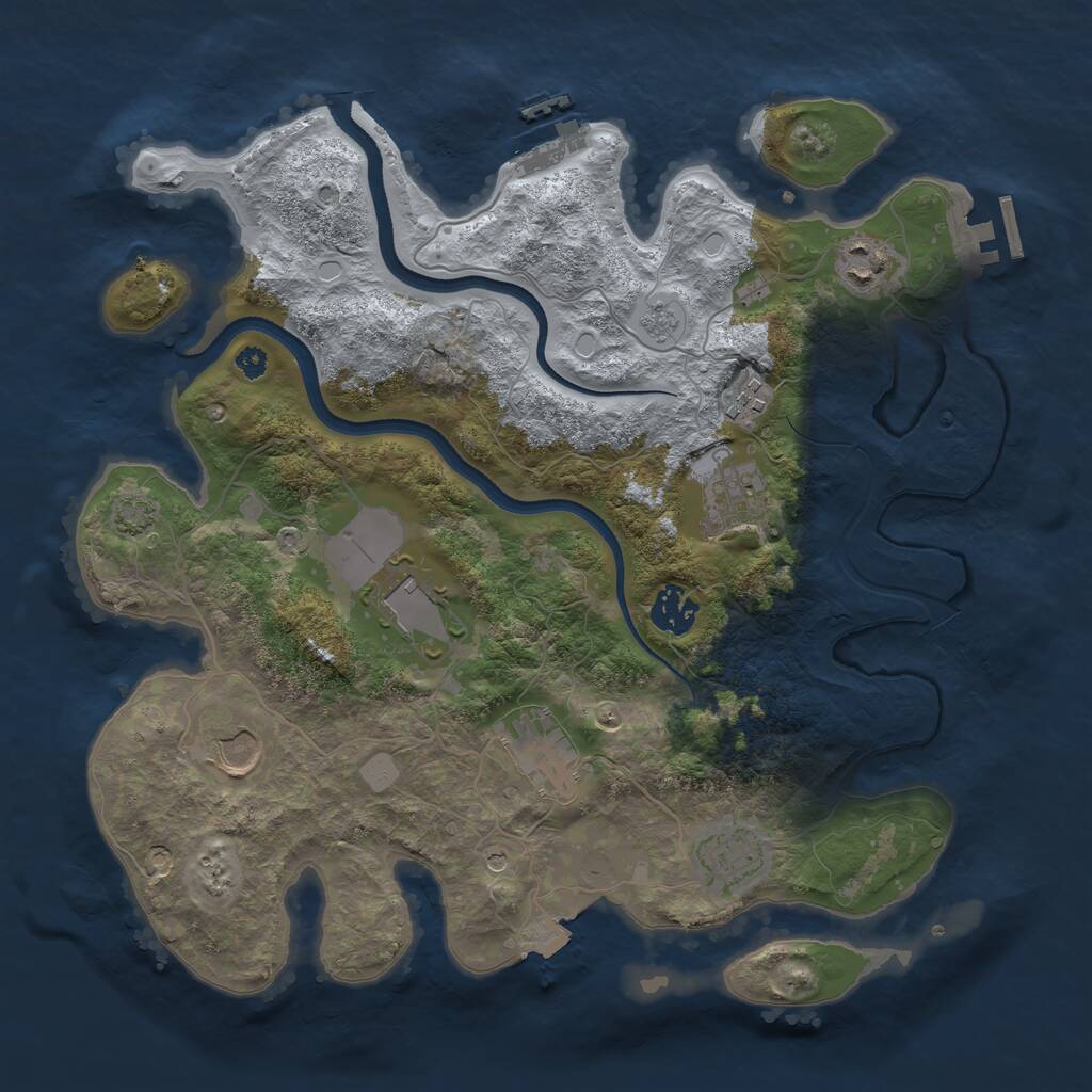 Rust Map: Procedural Map, Size: 3500, Seed: 807604196, 14 Monuments