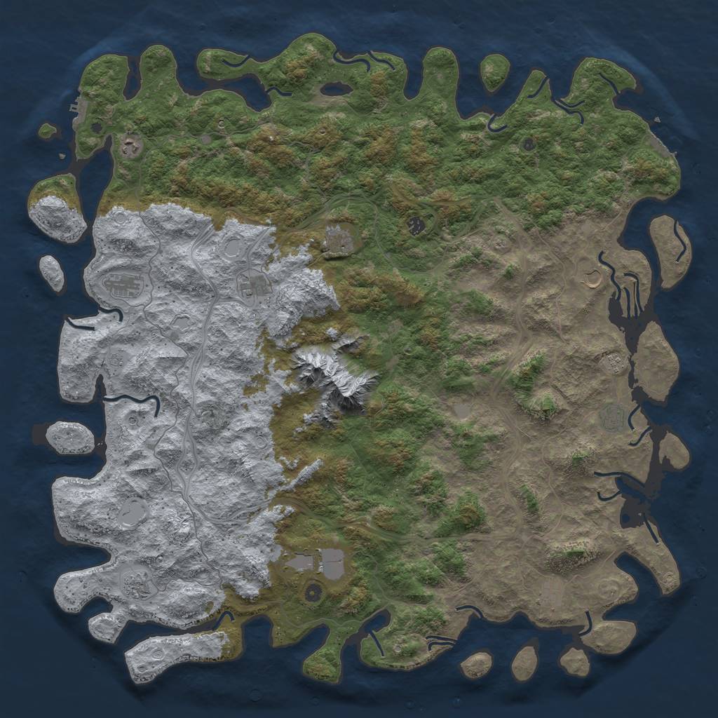 Rust Map: Procedural Map, Size: 6000, Seed: 31114842, 20 Monuments