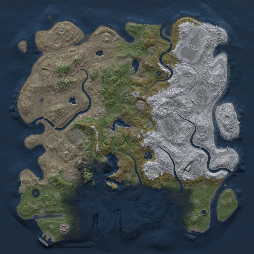 Rust Map: Procedural Map, Size: 4500, Seed: 19203748, 17 Monuments