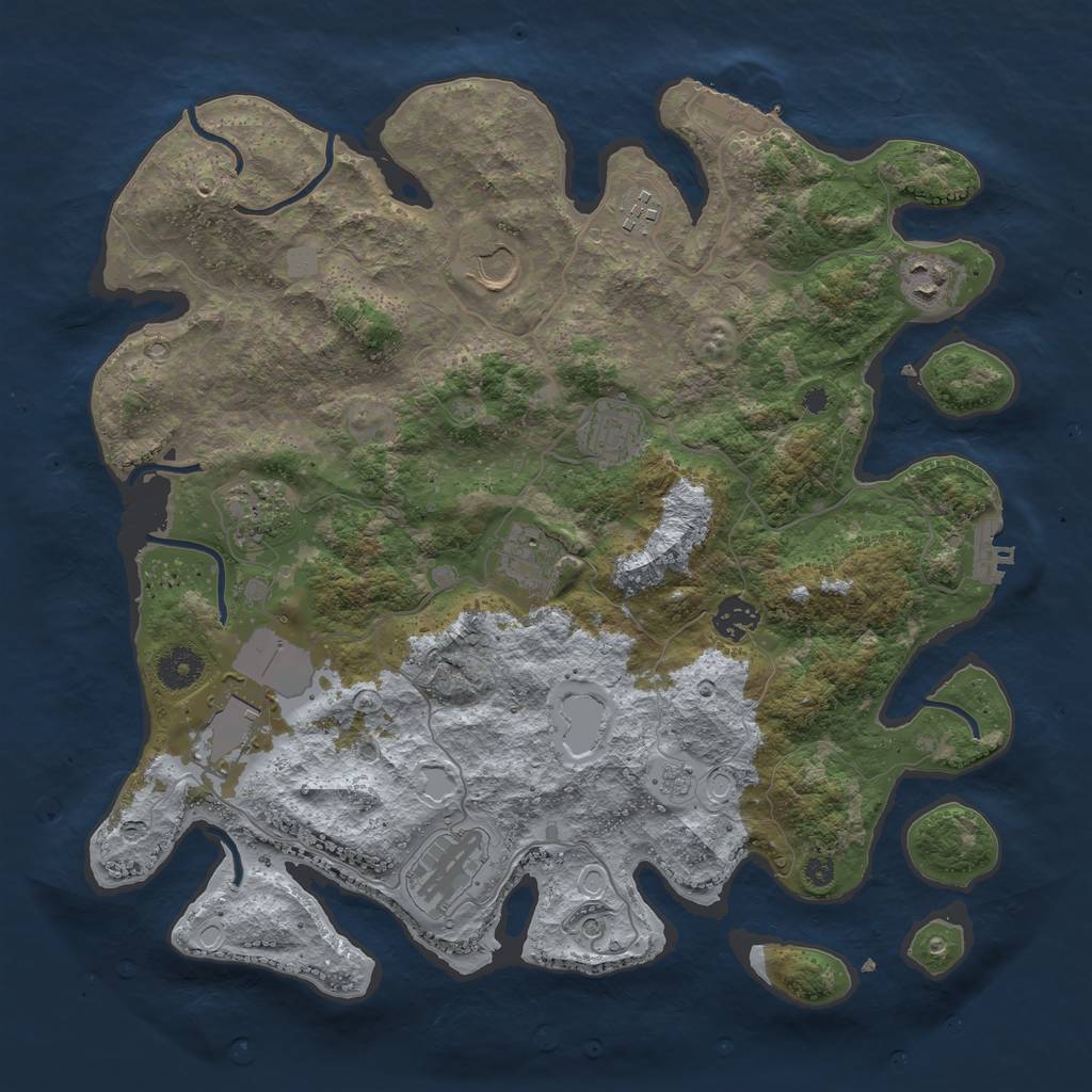 Rust Map: Procedural Map, Size: 3750, Seed: 1582741760, 18 Monuments