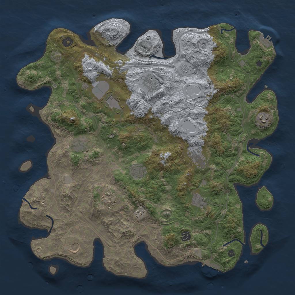 Rust Map: Procedural Map, Size: 4250, Seed: 1175020393, 20 Monuments