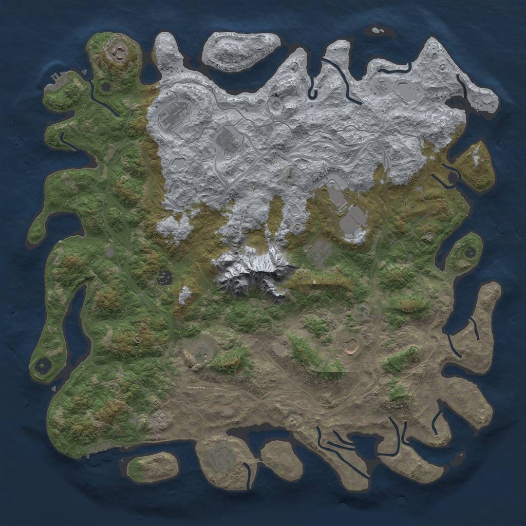 Rust Map: Procedural Map, Size: 5000, Seed: 2120987494, 19 Monuments