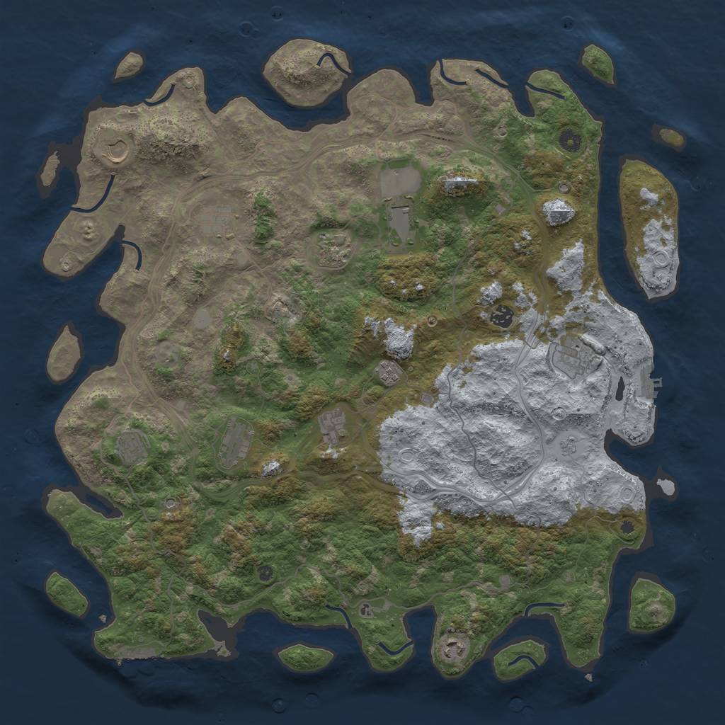 Rust Map: Procedural Map, Size: 4800, Seed: 1776298884, 20 Monuments