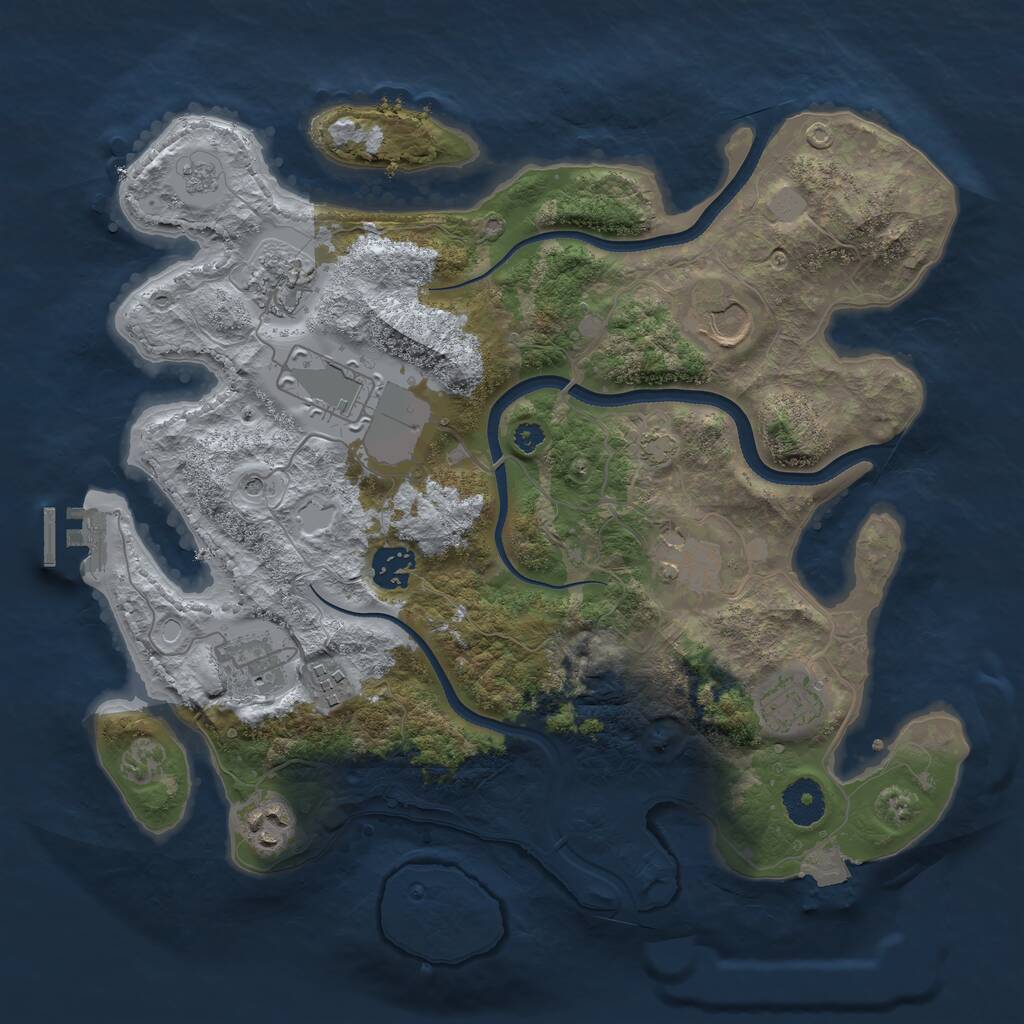 Rust Map: Procedural Map, Size: 3500, Seed: 1763288, 14 Monuments