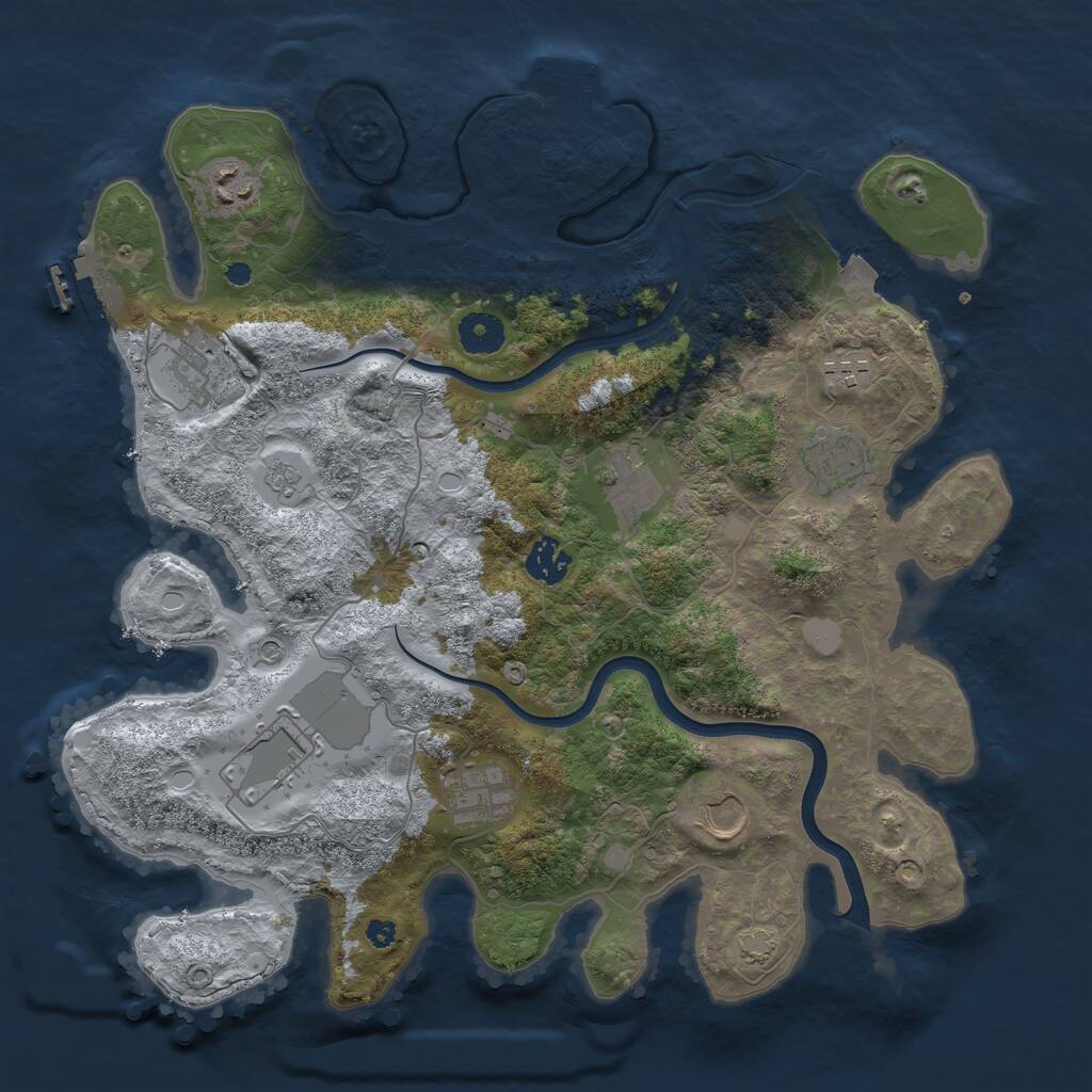 Rust Map: Procedural Map, Size: 3700, Seed: 311233105, 15 Monuments