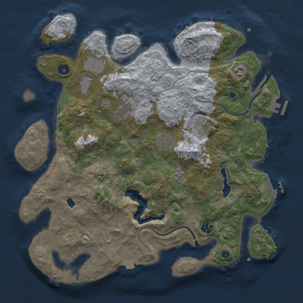 Rust Map: Procedural Map, Size: 4000, Seed: 1002430148, 13 Monuments