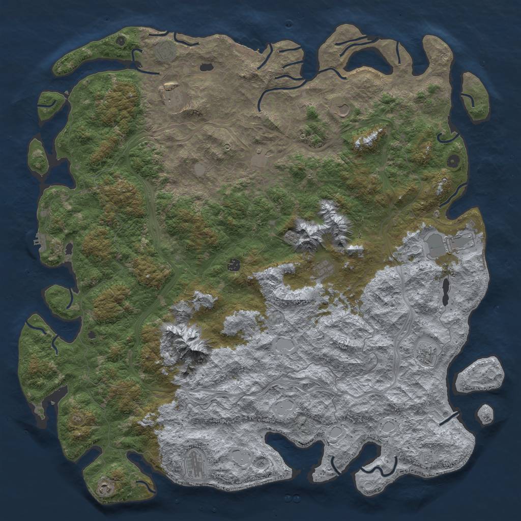Rust Map: Procedural Map, Size: 6000, Seed: 26121994, 20 Monuments