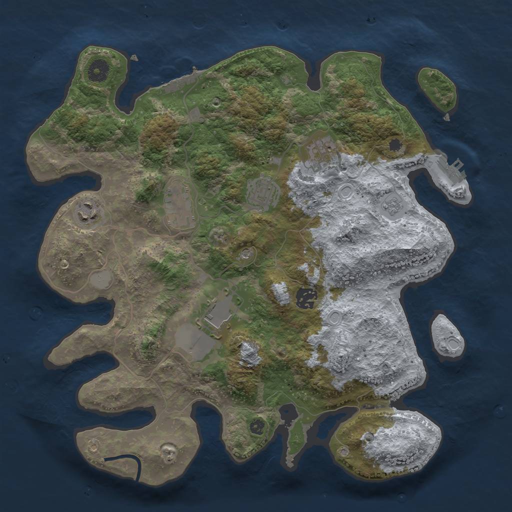 Rust Map: Procedural Map, Size: 3500, Seed: 381974903, 15 Monuments