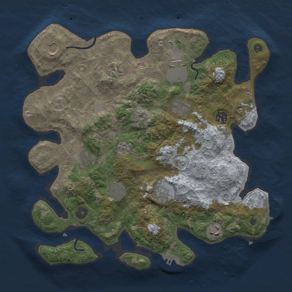 Rust Map: Procedural Map, Size: 3600, Seed: 18346, 19 Monuments