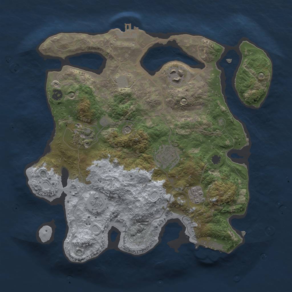 Rust Map: Procedural Map, Size: 2800, Seed: 7, 13 Monuments