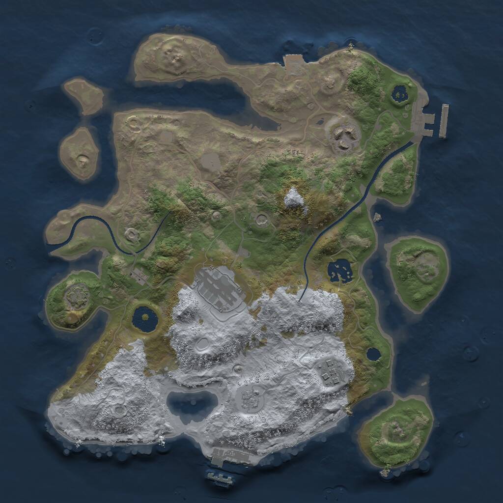 Rust Map: Procedural Map, Size: 3000, Seed: 1563337130, 10 Monuments