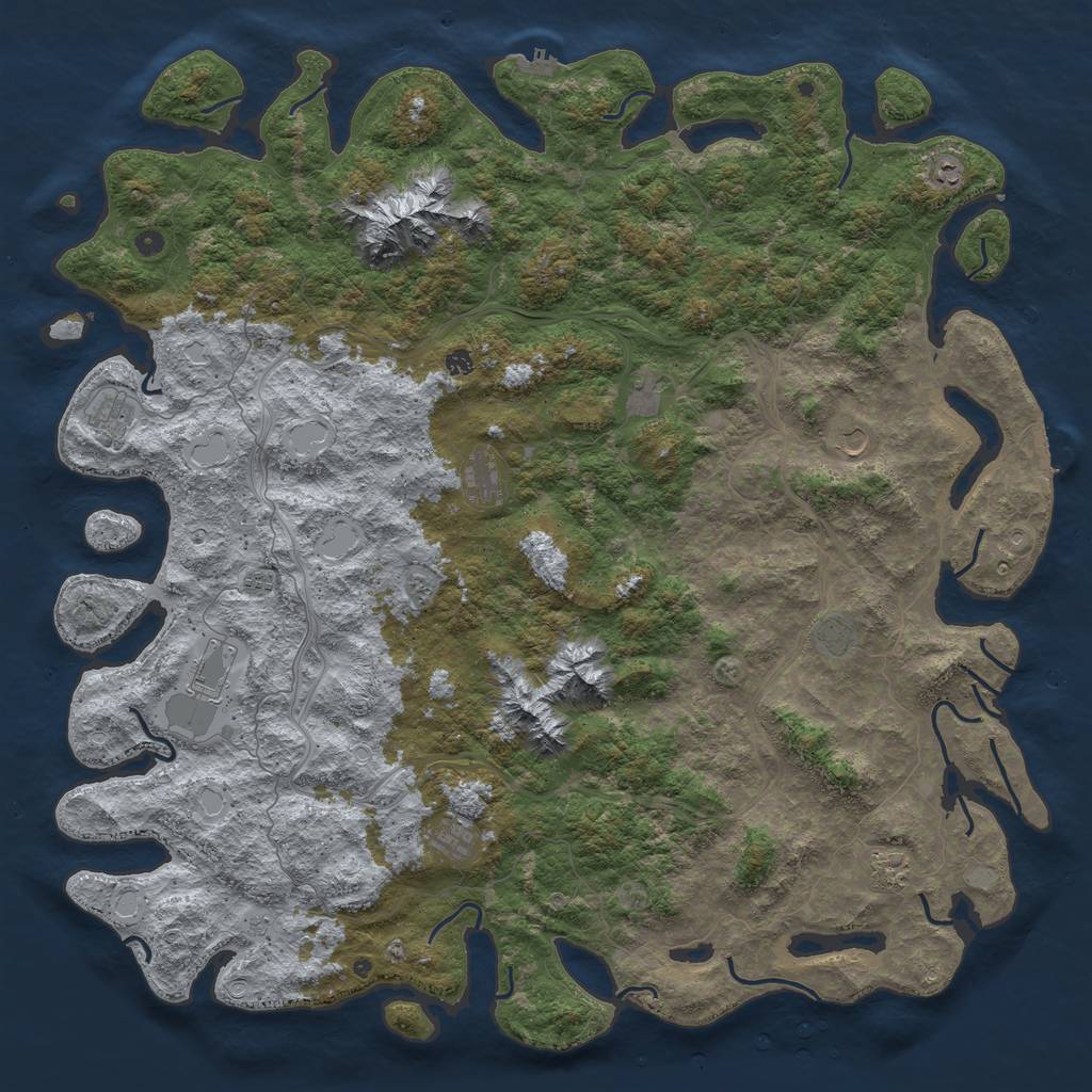 Rust Map: Procedural Map, Size: 6000, Seed: 520140989, 20 Monuments