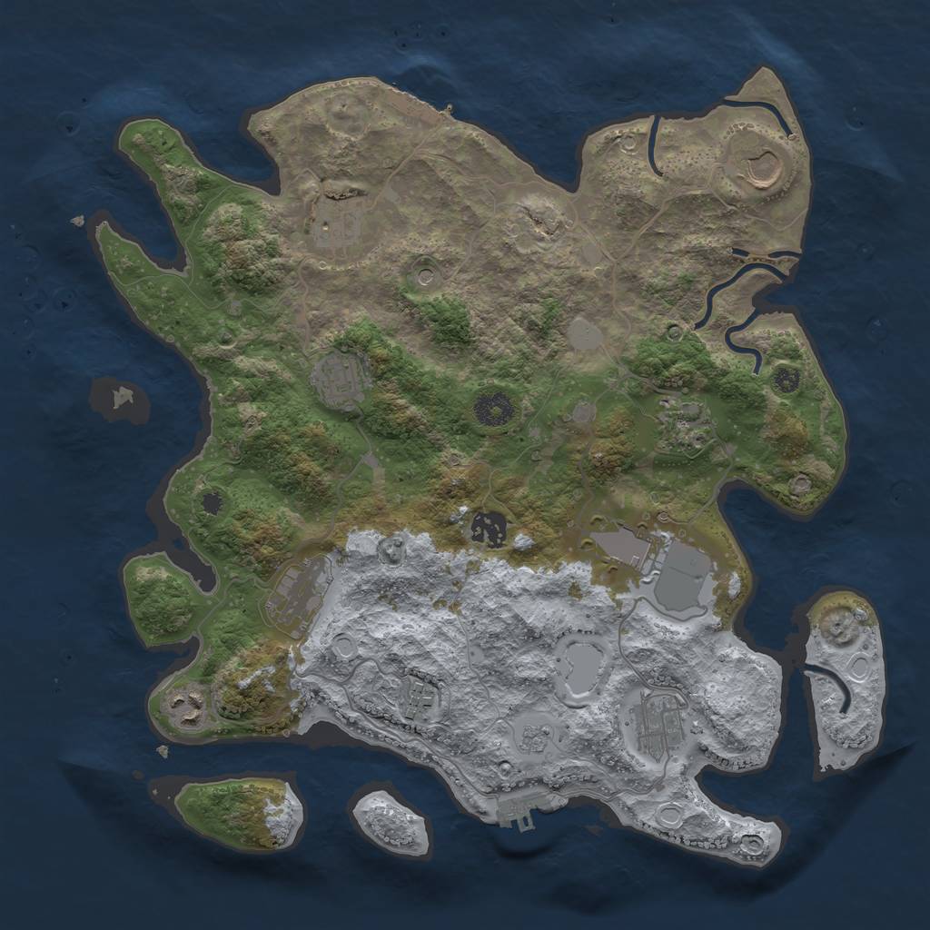 Rust Map: Procedural Map, Size: 3700, Seed: 959079078, 19 Monuments