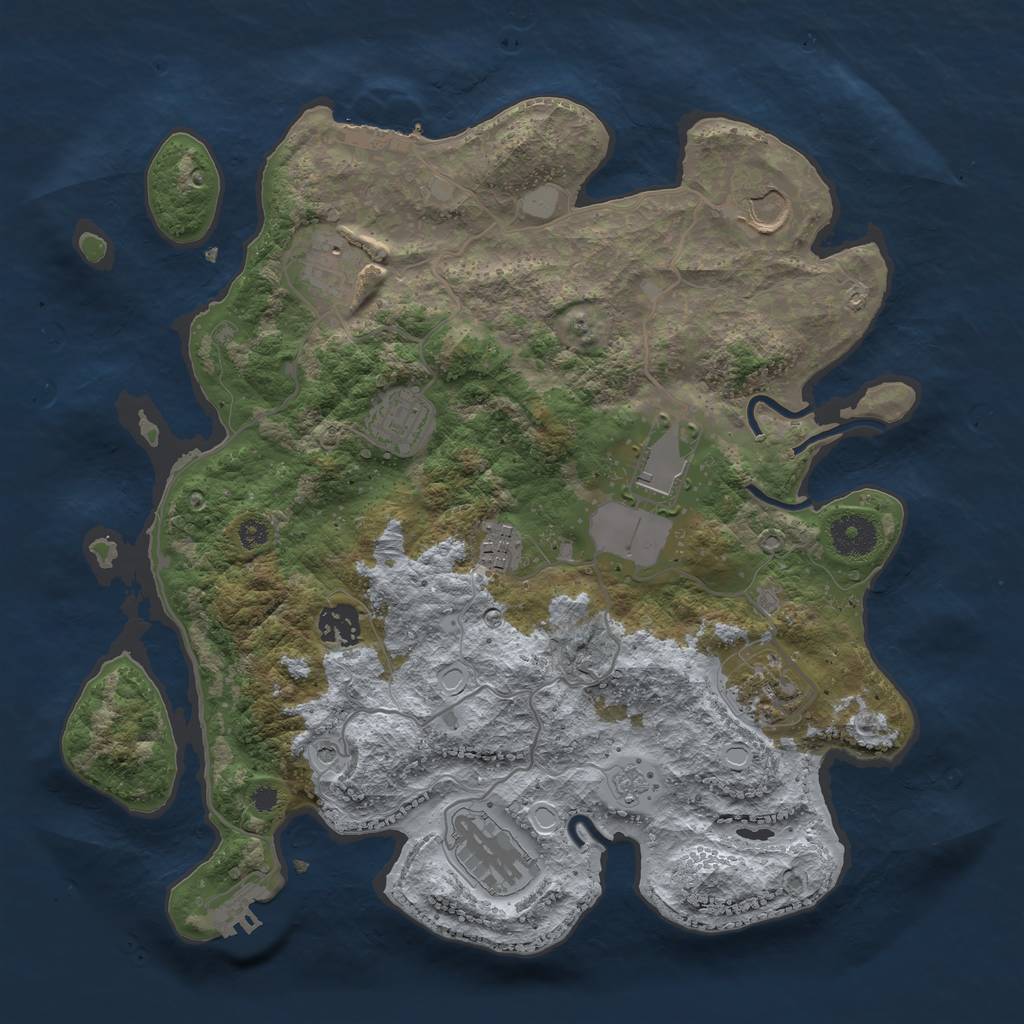 Rust Map: Procedural Map, Size: 3500, Seed: 367423264, 15 Monuments