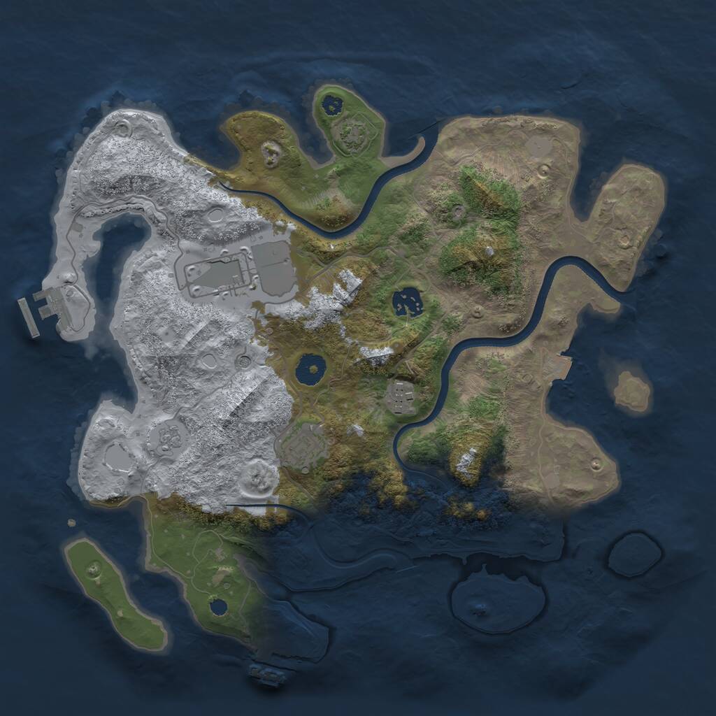 Rust Map: Procedural Map, Size: 3500, Seed: 311131363, 10 Monuments